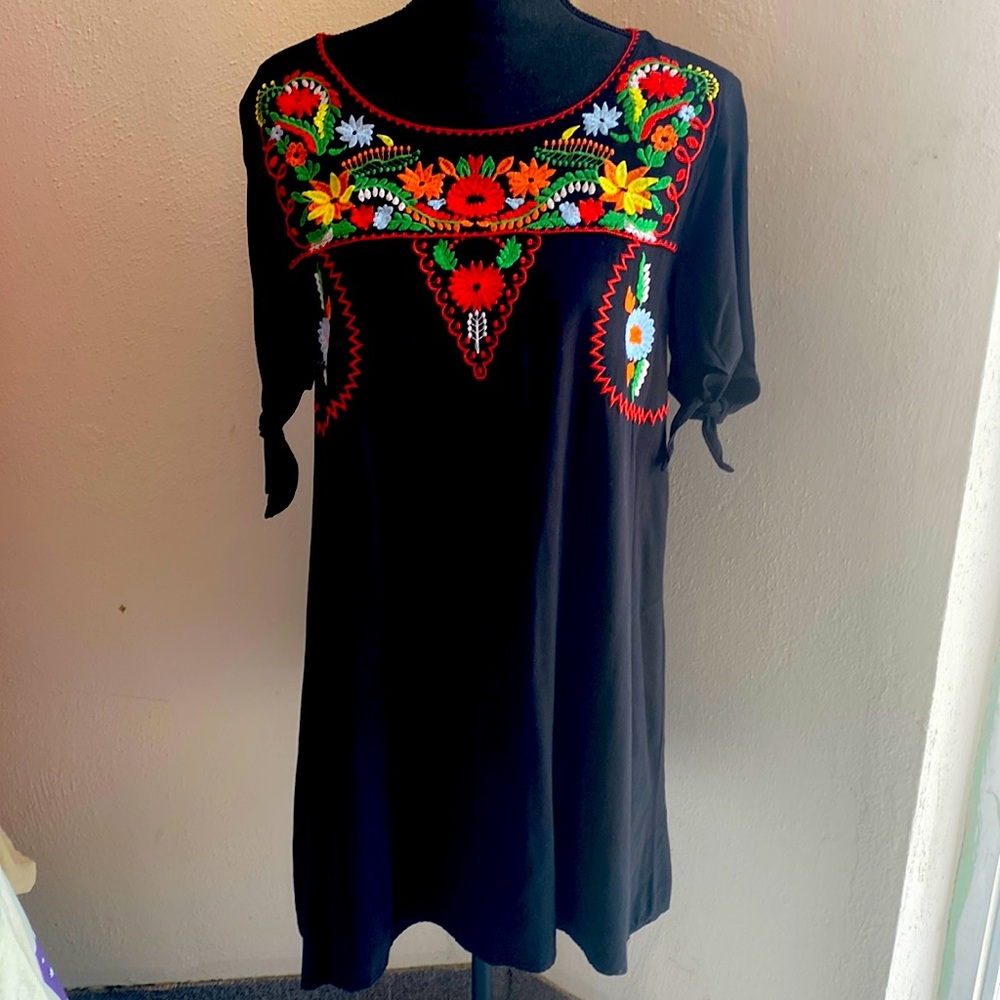 Floral Embroidery Dress